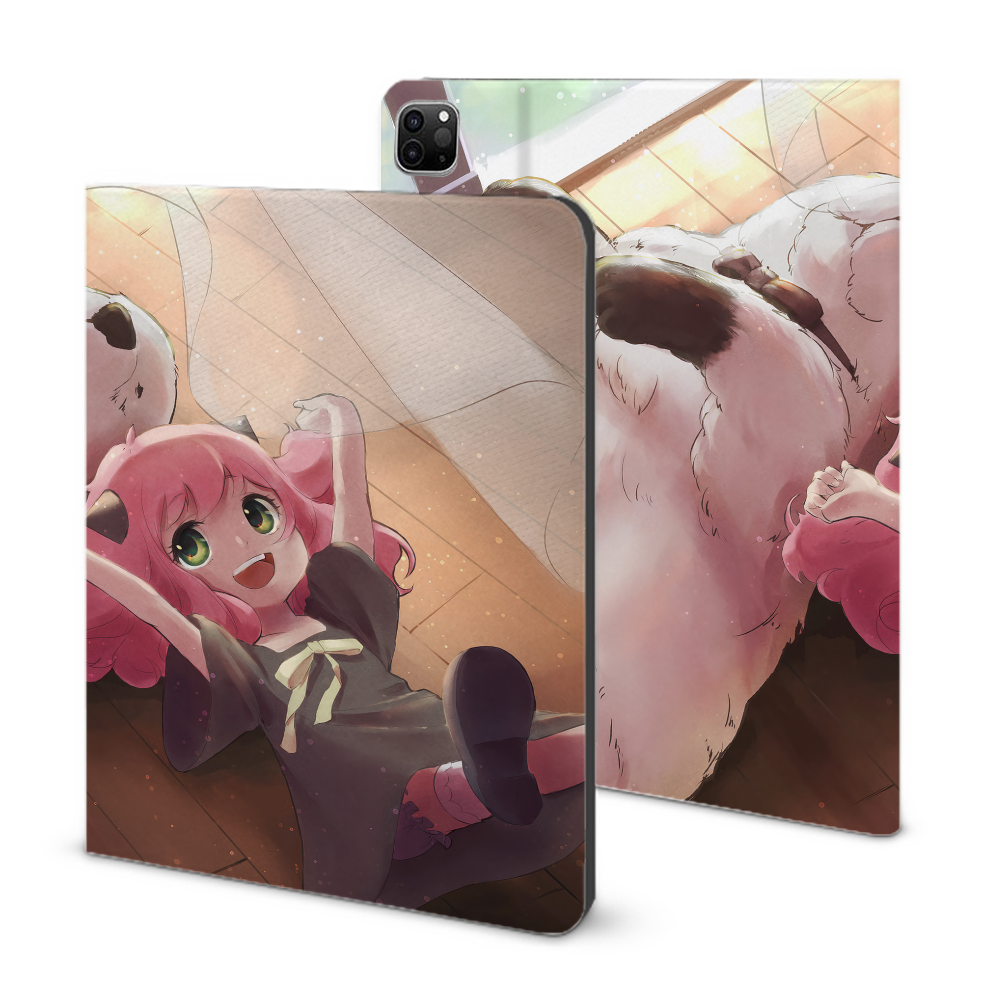 （画像用） SPY×FAMILY间谍家家酒 IPad ケース ブック型 PUレザー TPU 耐衝撃 軽量 薄型 ペン収納なし 全面保護 IPad 各モデル対応